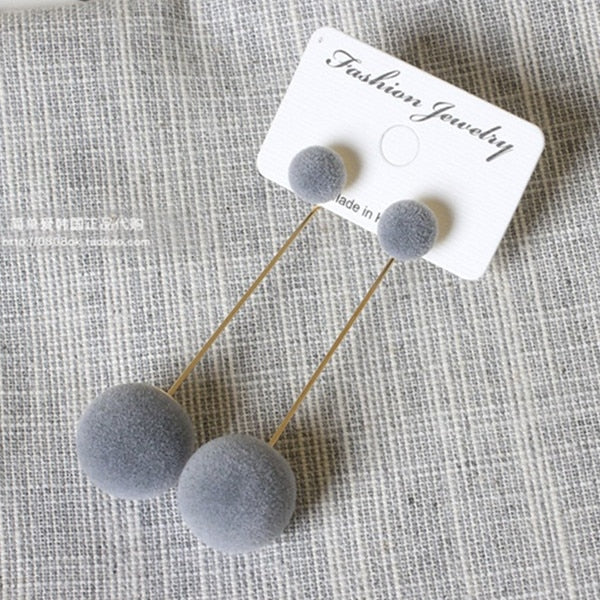 New Fashion Stud Earrings For Women Golden Color Round Ball