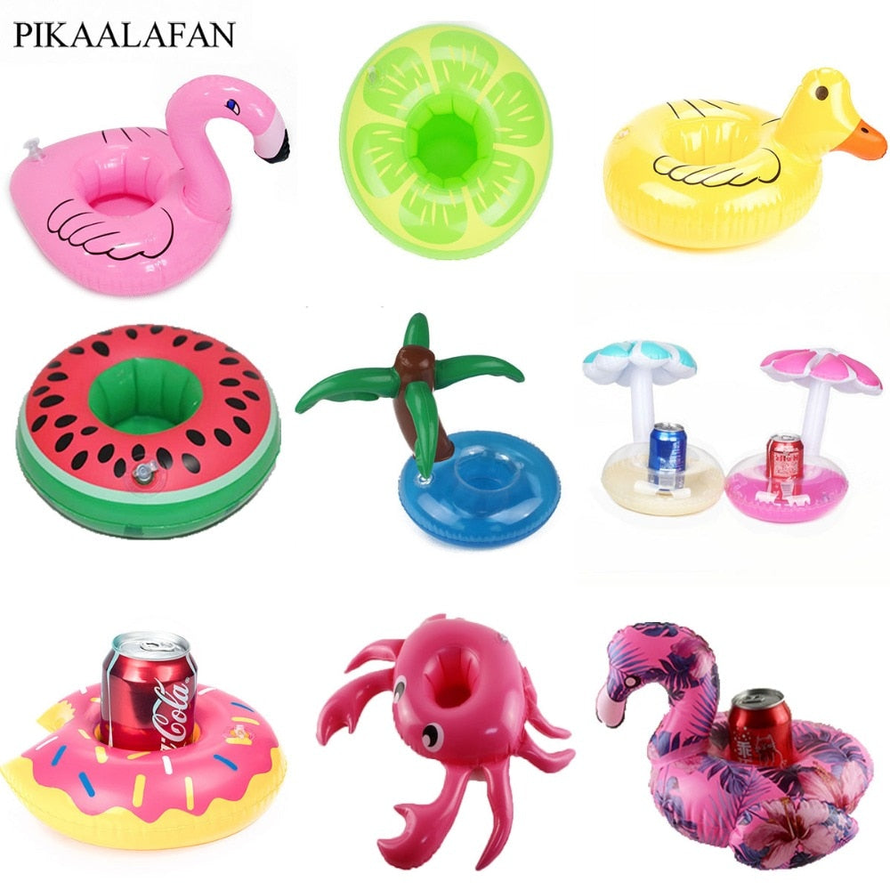 PIKAALAFAN Mini Inflatable Cup Holder Small Flamingo Floating