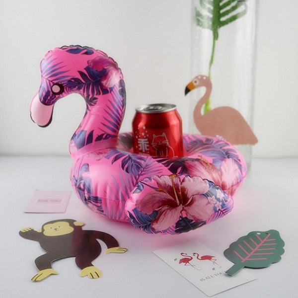 PIKAALAFAN Mini Inflatable Cup Holder Small Flamingo Floating