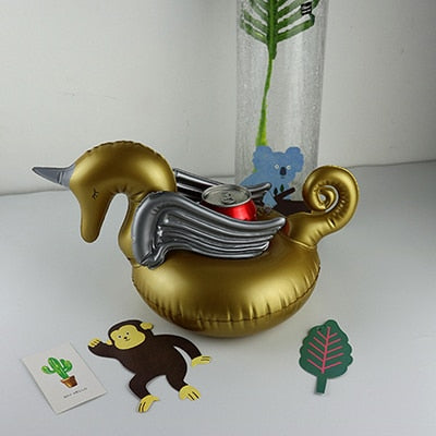 PIKAALAFAN Mini Inflatable Cup Holder Small Flamingo Floating